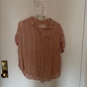 American Eagle Outfitters Pink Striped Shirt